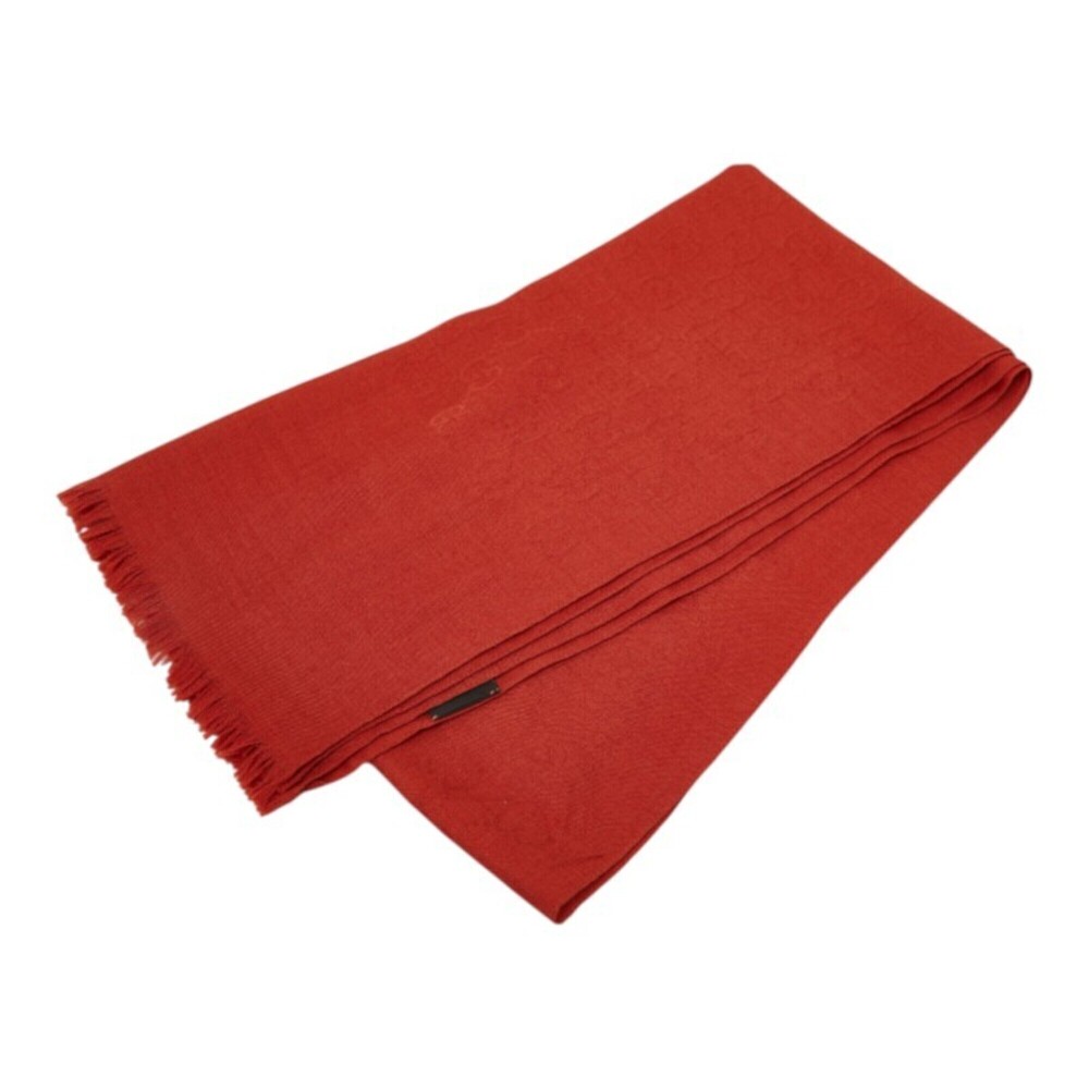 Gucci GG Jacquard Stole, Red, Wool and Silk, Women's GUCCI